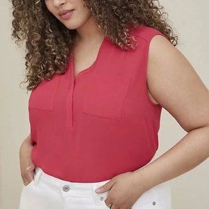 TORRID hot pink magenta harper blouse
